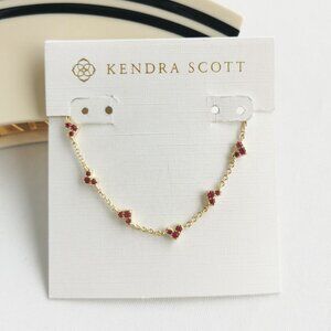 Kendra Scott Haven Heart Gold Pink Crystal Chain Bracelet